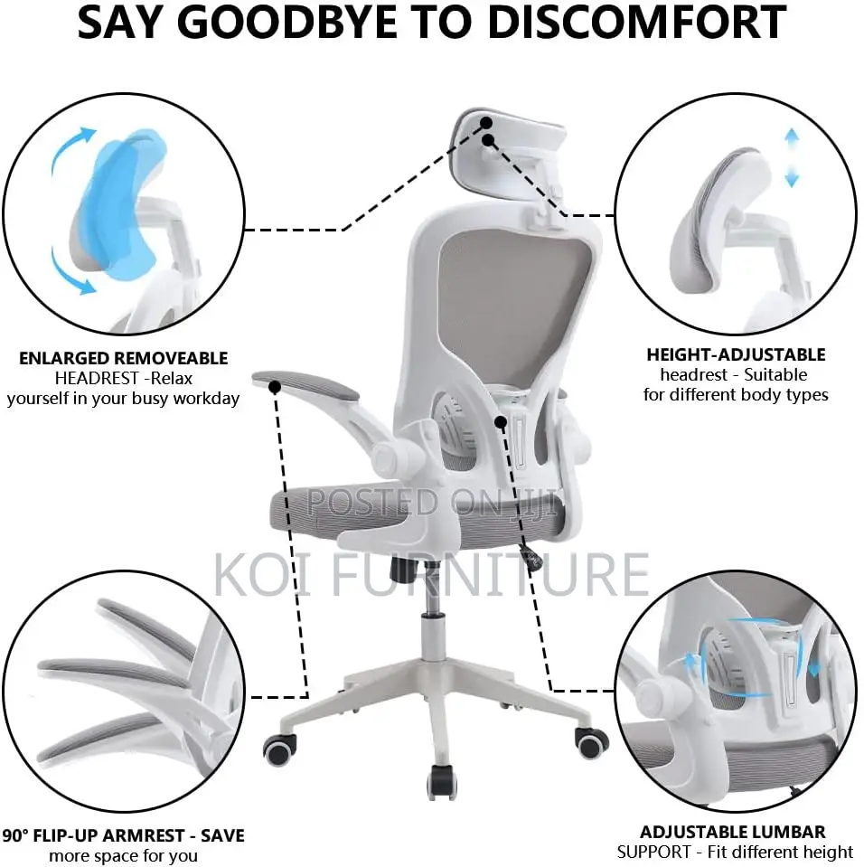 Office Chair : Ergonomic Office Chair With Adjustable Lumbar Support