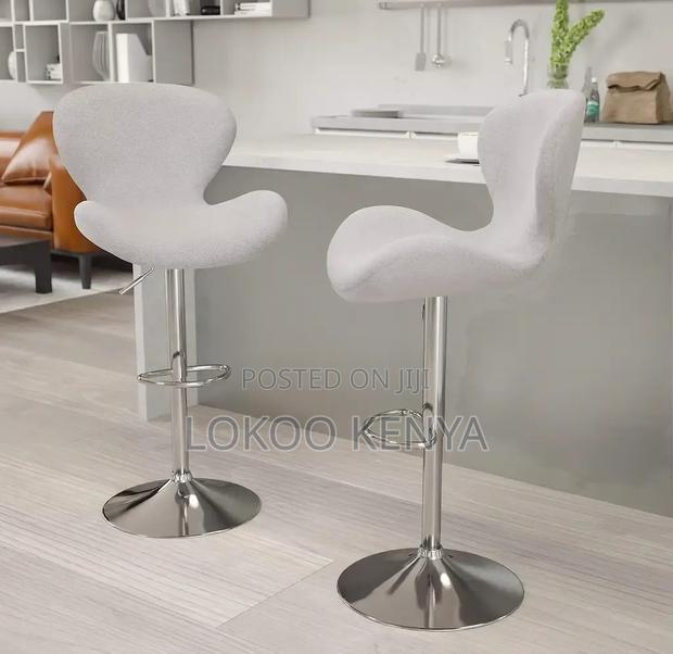 Stool; High Swivel Adjusting Counter Gray Barstool.