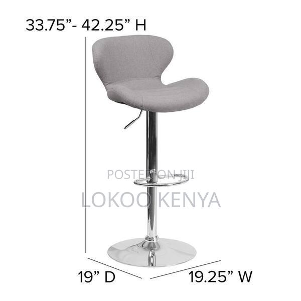 Stool; High Swivel Adjusting Counter Gray Barstool. - thumbnail 3