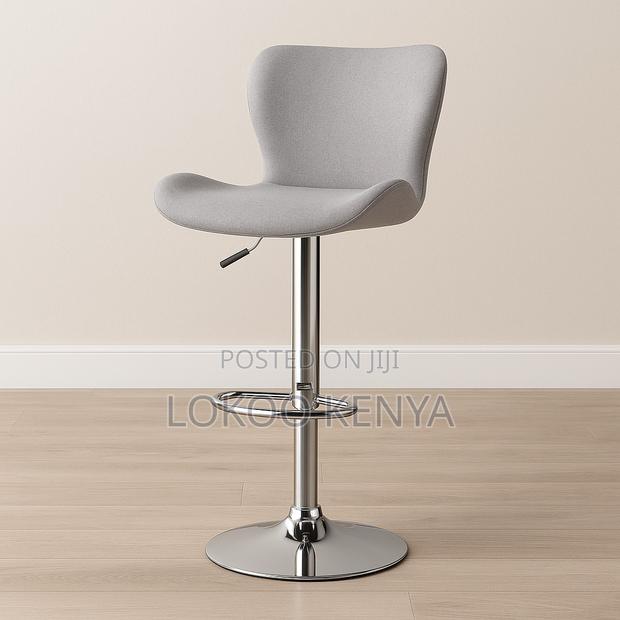 Stool; High Swivel Adjusting Counter Gray Barstool. - thumbnail 5