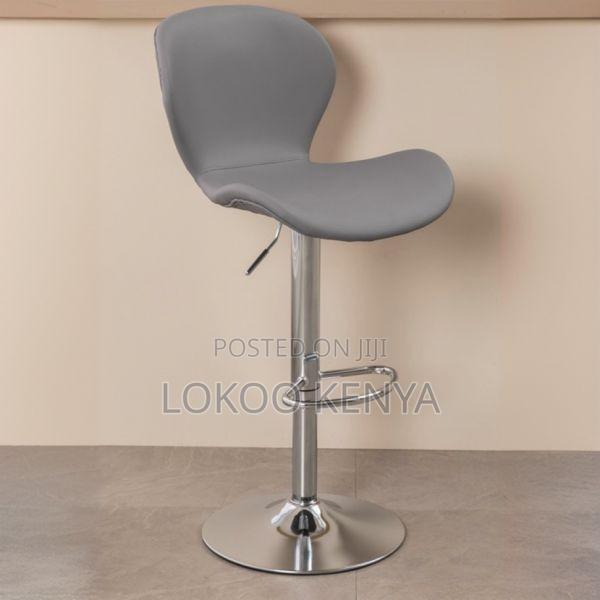 Stool; High Swivel Adjusting Counter Gray Barstool. - thumbnail 7