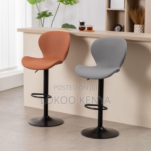 Stool; High Swivel Adjusting Counter Gray Barstool. - thumbnail 8