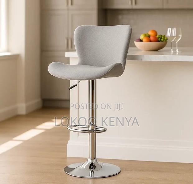 Stool; High Swivel Adjusting Counter Gray Barstool. - thumbnail 11