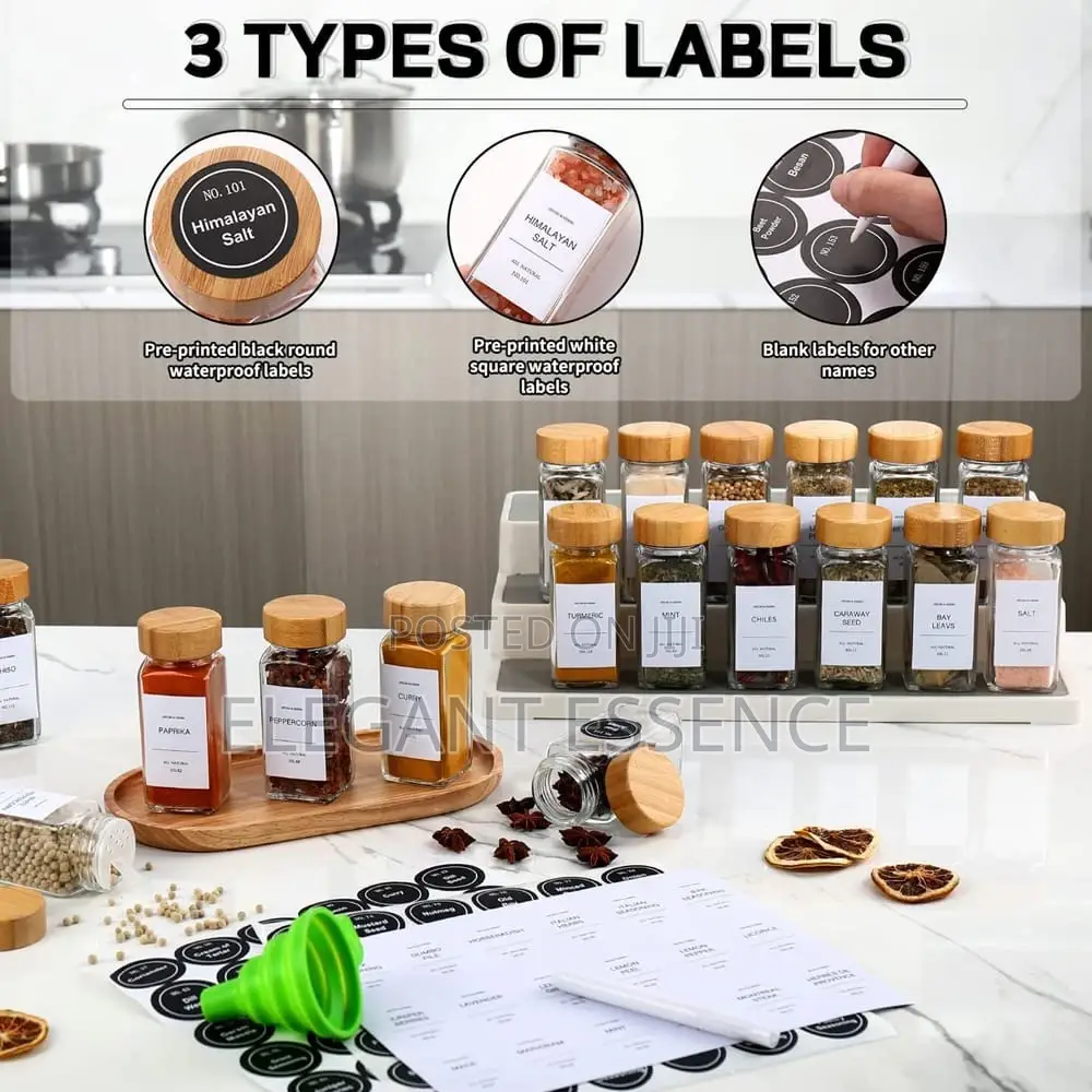 29pcs Set Storage Spice Jars With Bamboo Lid