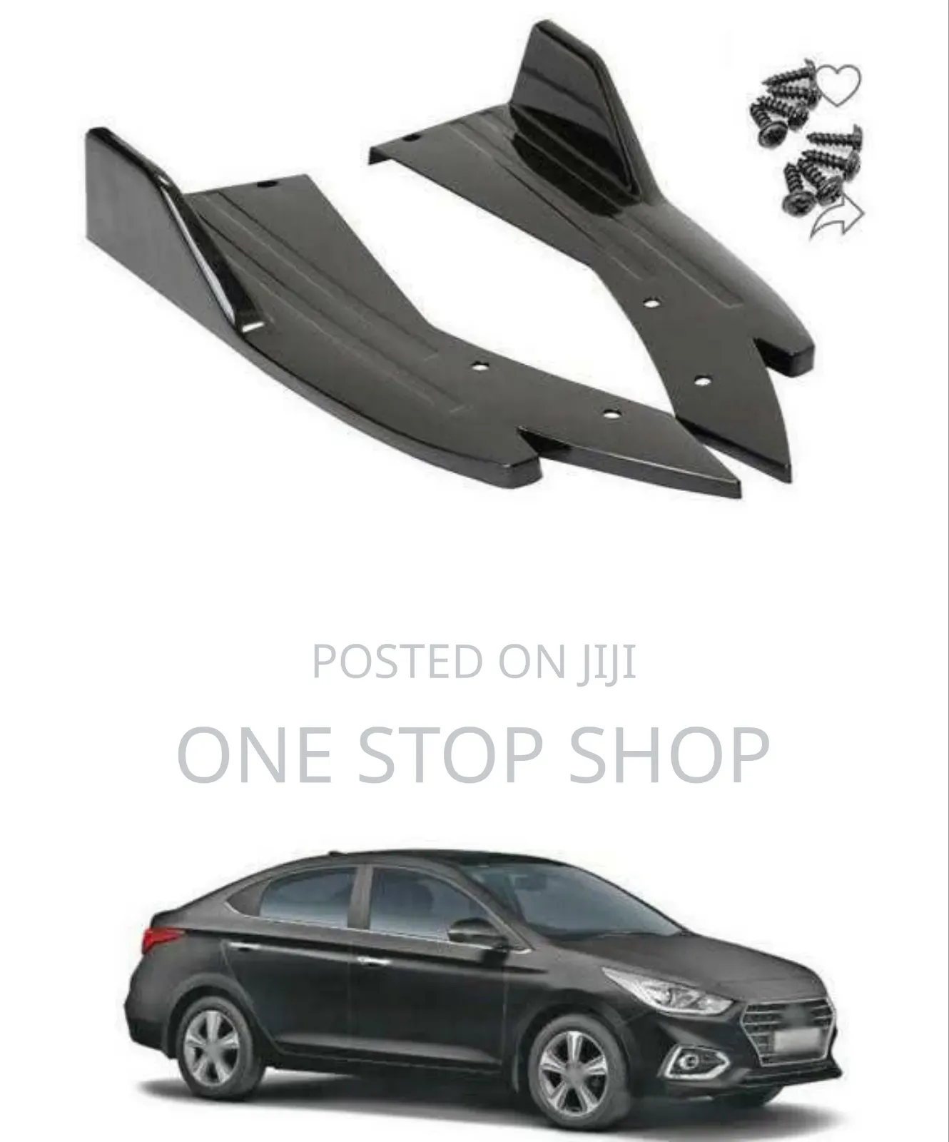 Black Rear Side Lip Unique Design in Pair