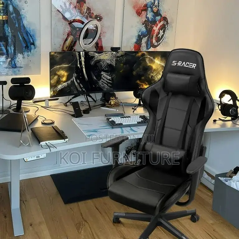 Office Chair : High-Back Gaming Leather Seat