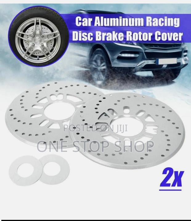 Silver 2pcsdusc Brake Rotor Cover Decorative Set
