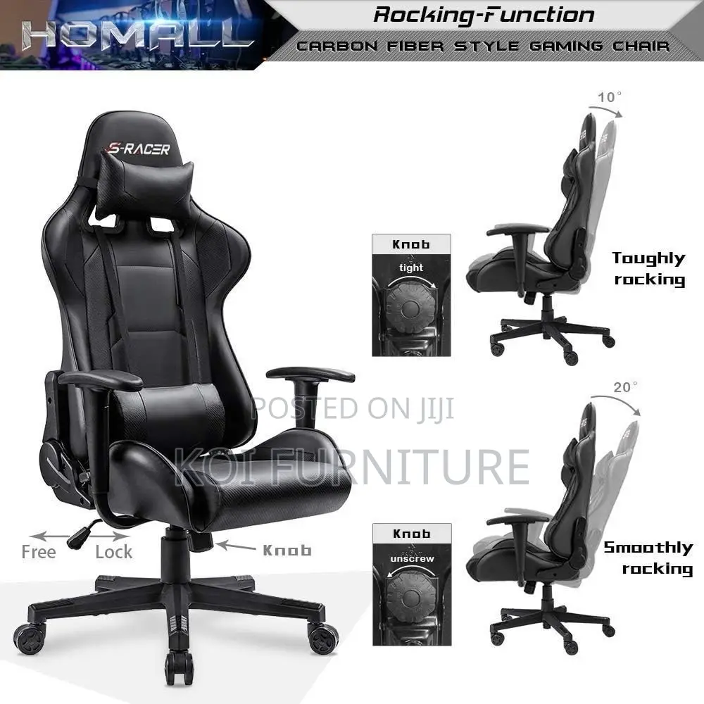 Office Chair : High-Back Gaming Leather Seat