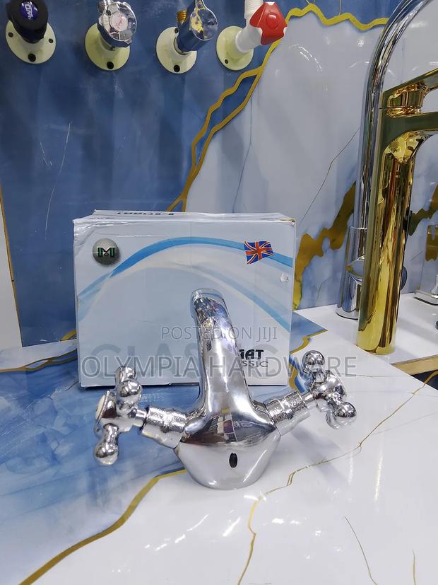Basin Mixer Tap Maat (Double Handle ) Silver - thumbnail 5