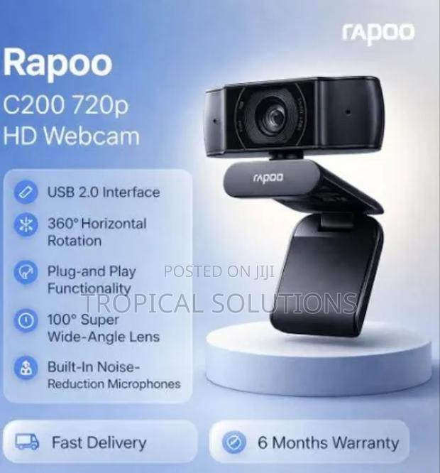 Rapoo C200 - 720p Hd Webcam Super Wide Angle With Microphone - thumbnail 3