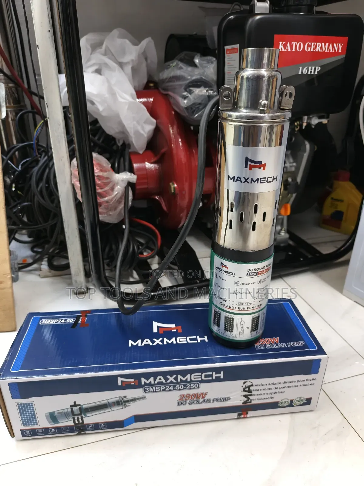 250 Watts 24 Volts 50 MTRS Dc Solar Submersible Pump Maxmech