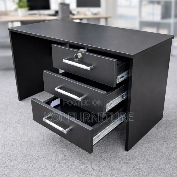 Office Desk : 90cm Office Study Desk With 3 Drawers, - thumbnail 4