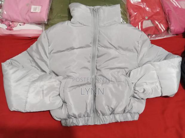 Women Solid Jacket Bubble Crop Coats Puff X _Xl - thumbnail 3