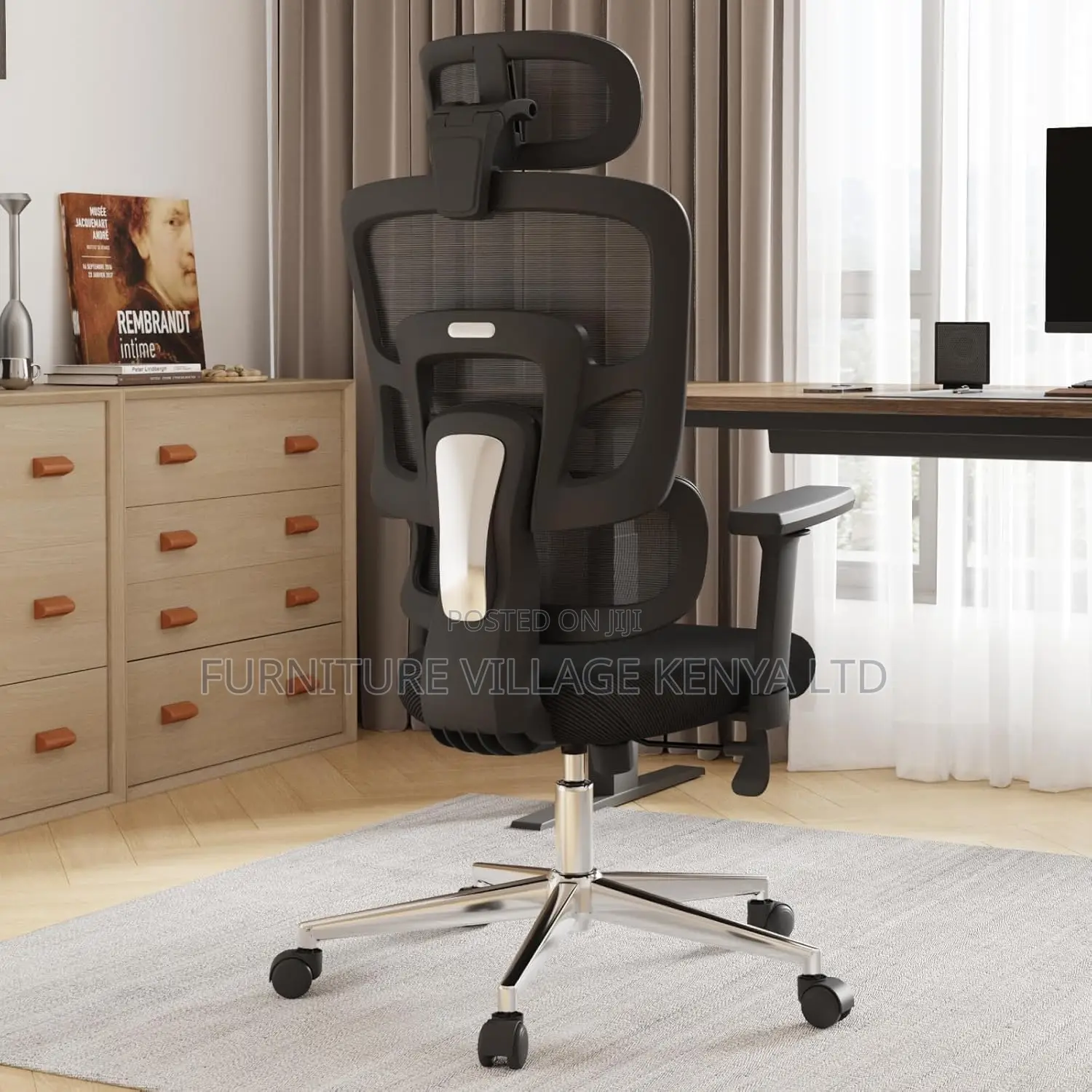 Office Seats: Mesh Office Chair With Adjustable Lumbar Support
