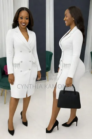 Tuxedo Blazer Dress With Crystal Cringe.
