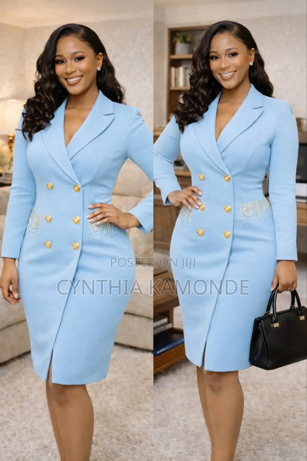 Tuxedo Blazer Dress With Crystal Cringe.