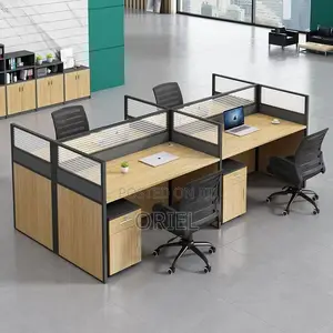 Office Workstation : 4-Way Partitioned Office Workstation