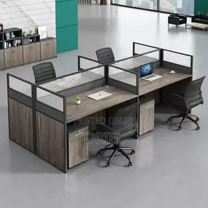 Office Workstation : 4-Way Partitioned Office Workstation