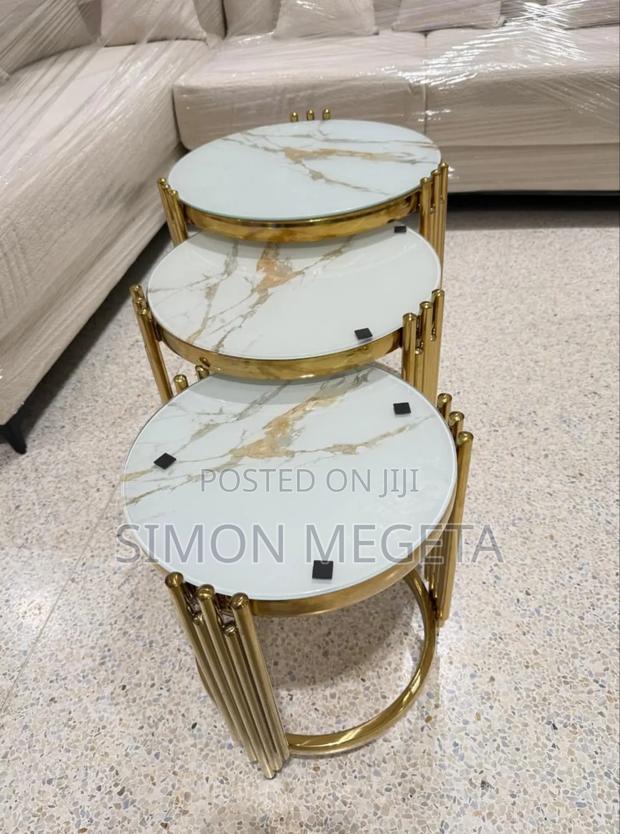 3 in 1 Executive Pure Marble Table