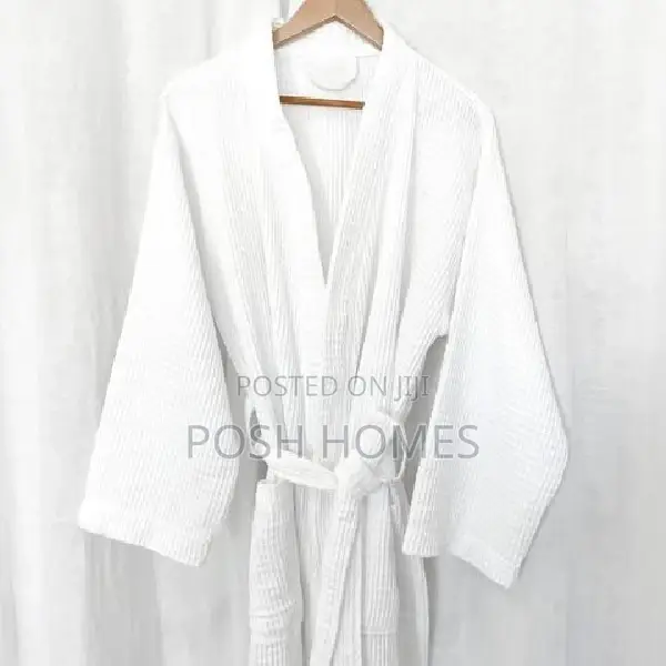 Waffle Design Cotton Bathrobes