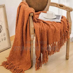 Soft Textured Knitted Throw Blankets