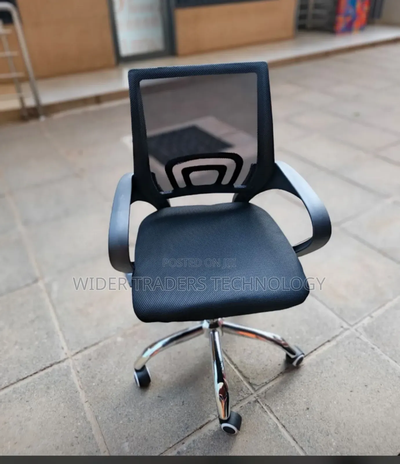 Secretarial Mesh Office Chair ~ Ergonomic Fabric Seat With Lumbar