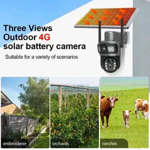 V380 4g Triple Lens Solar Ptz Security Camera