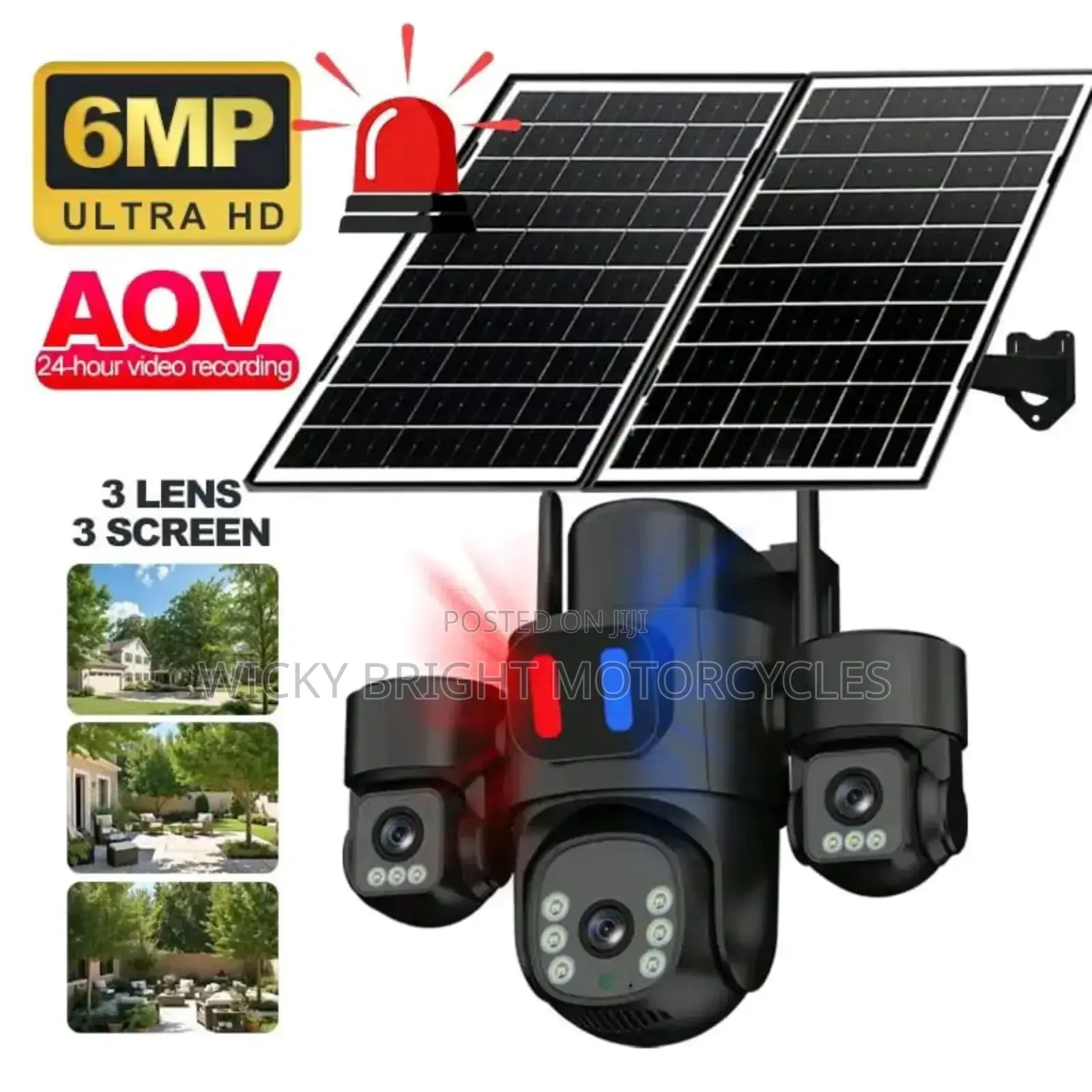 V380 4g Triple Lens Solar Ptz Security Camera