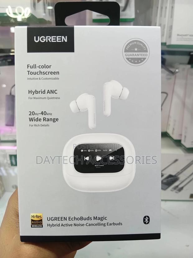 Ugreen Echobuds Magic Anc Bluetooth Wireless Earphones - White - thumbnail 2