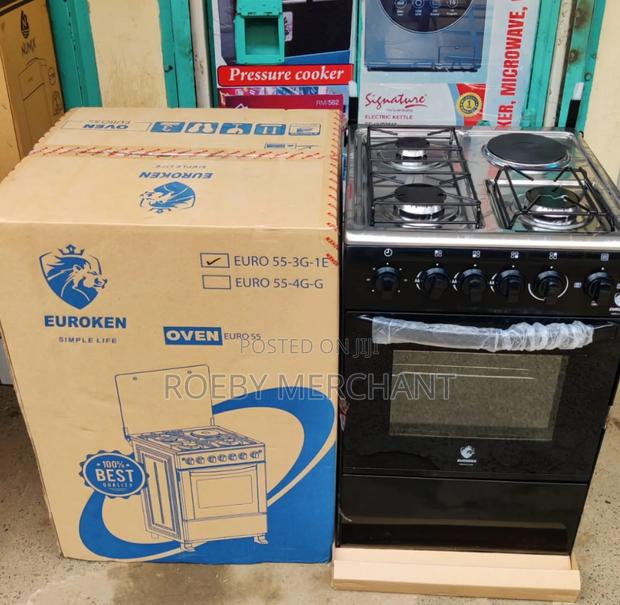 *Euroken Standing Cooker 3g+1e With Electric Oven 50x55cm Cooker