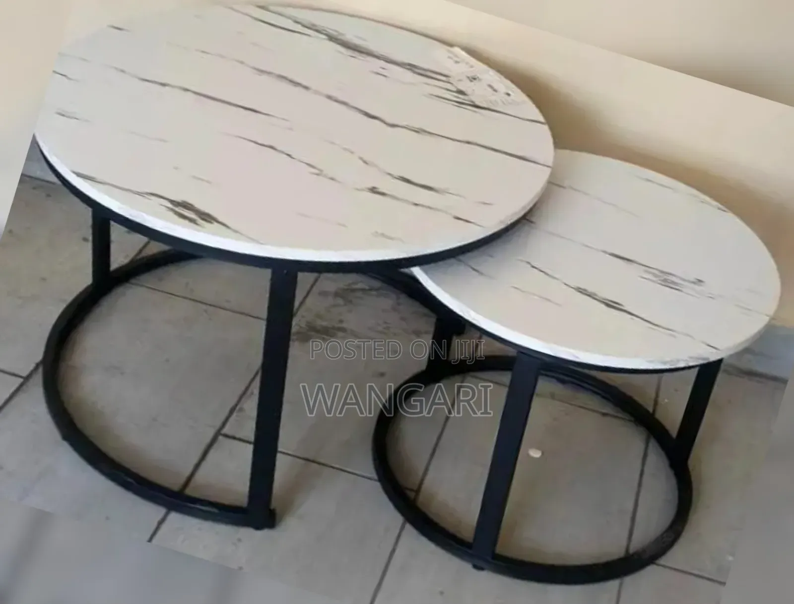 Available in Black and White Marble, Nesting Table, in the Shop