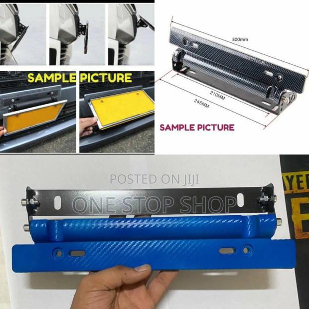 Blue Tiltable Up or Down Number Plates Mount - main view