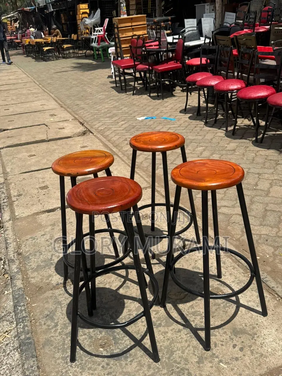 Wooden Mahogany Bar Stools