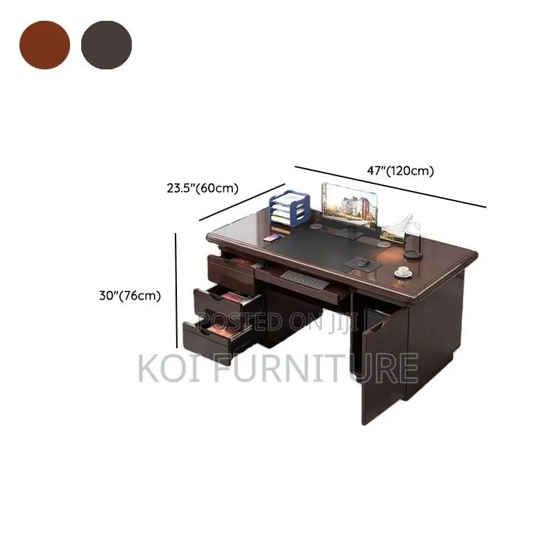 Office Desk : 1.4 Meters Executive Office Table With Keyboard Tray,