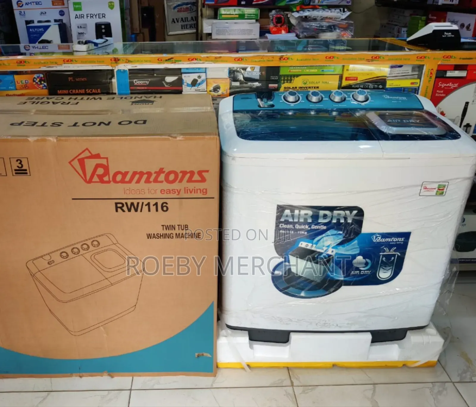 *Ramtons Washing Machine Twin Tub 10kg With Air Dryer
