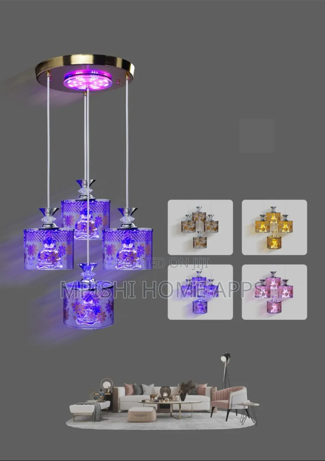 Led 4 Glass Chandelier