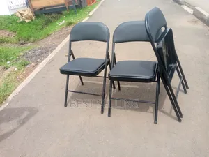 Black Leather Office Folderable Table