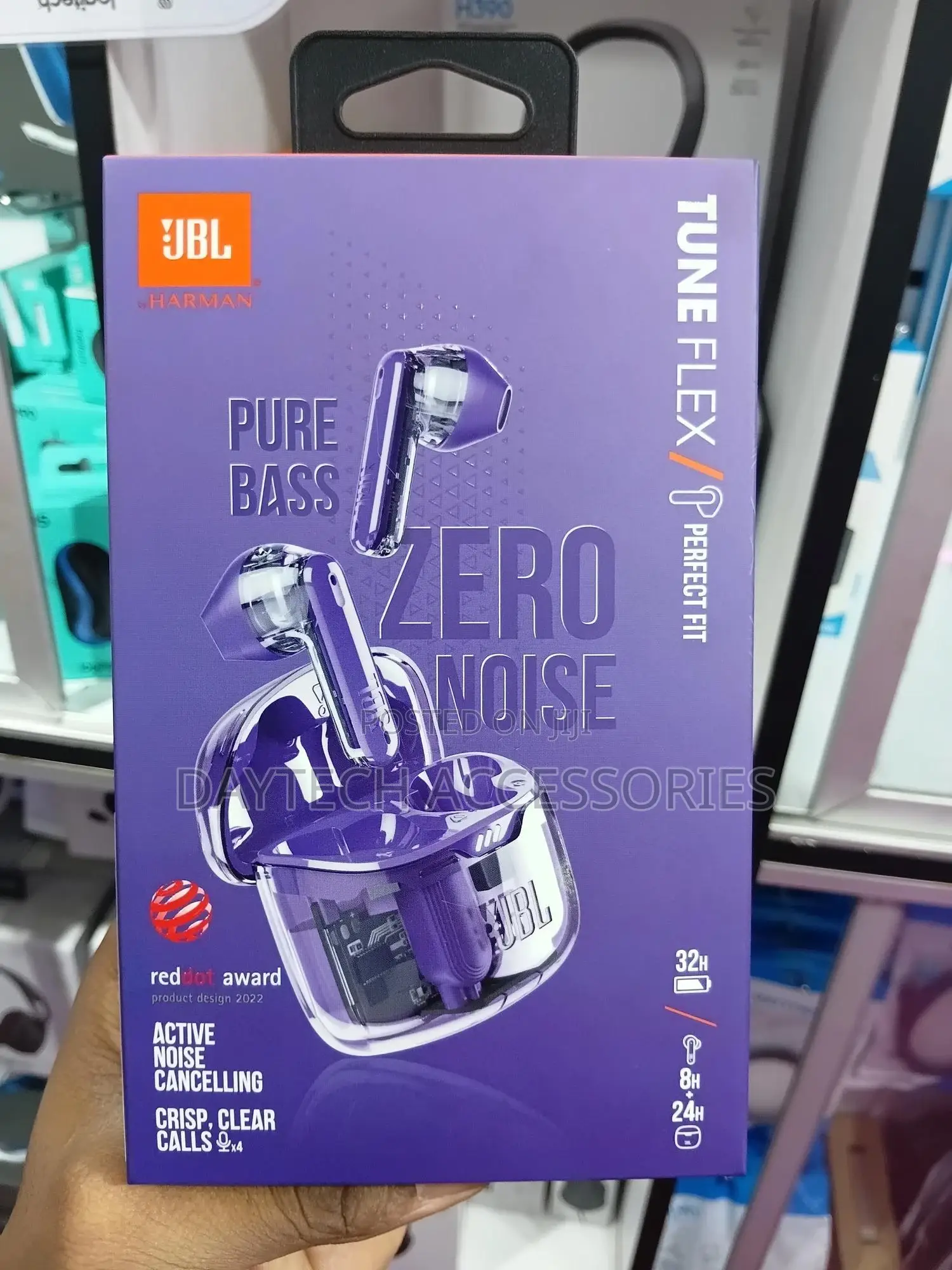 The JBL Tune Flex Ghost Edition Wireless Earbuds.