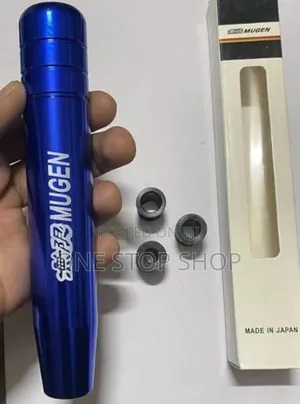 Blue Mugen 13cm Gear Shifter Knob With Adapters for Fitting