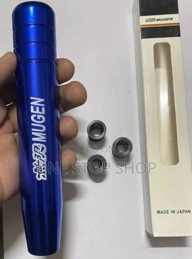 Blue Mugen 13cm Gear Shifter Knob With Adapters for Fitting