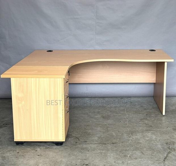 Office Desk; Minimalist Wooden Curved 160cm Home Office Computer Table - thumbnail 2