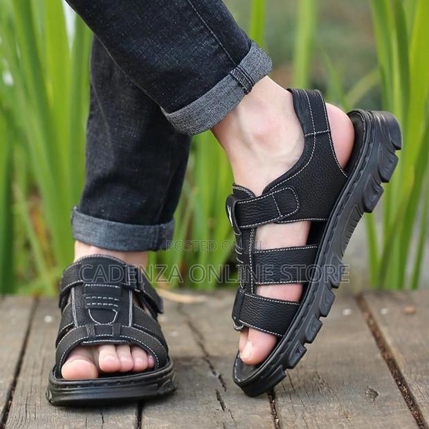 *Men Leather Sandals* Rubber Sole Size 39,40,41,42,43,44,45,46