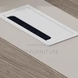 Office Table : Modern Meeting Room Table Featuring a Wood-Grain Top,