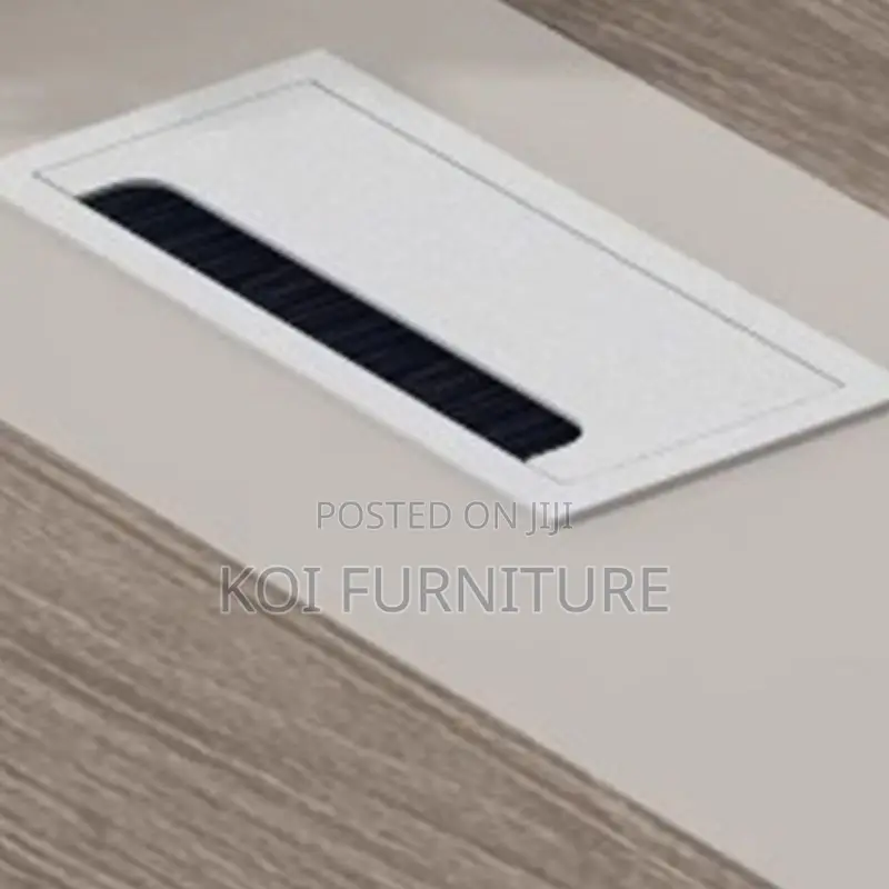 Office Table : Modern Meeting Room Table Featuring a Wood-Grain Top,