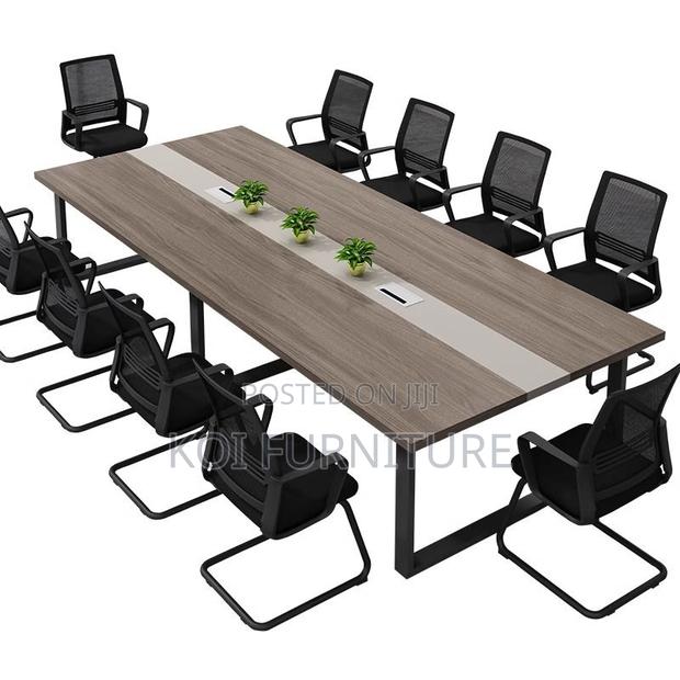 Office Table : Modern Meeting Room Table Featuring a Wood-Grain Top, - thumbnail 9