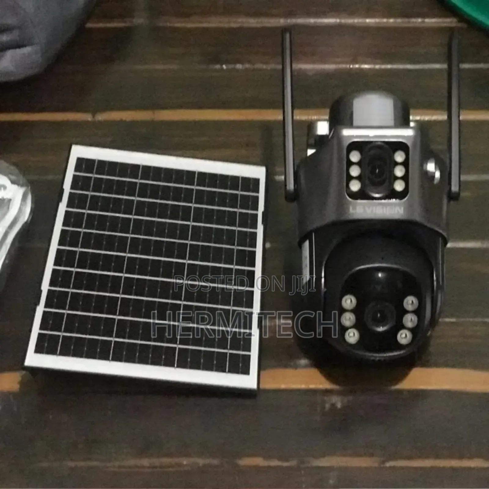 Dual Lens CCTV Camera With One Solar Panel and Alarm Siren Smart Net