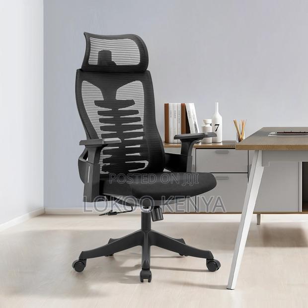 Office Chair ; Adjustable Headrest Mesh Fabric Chair