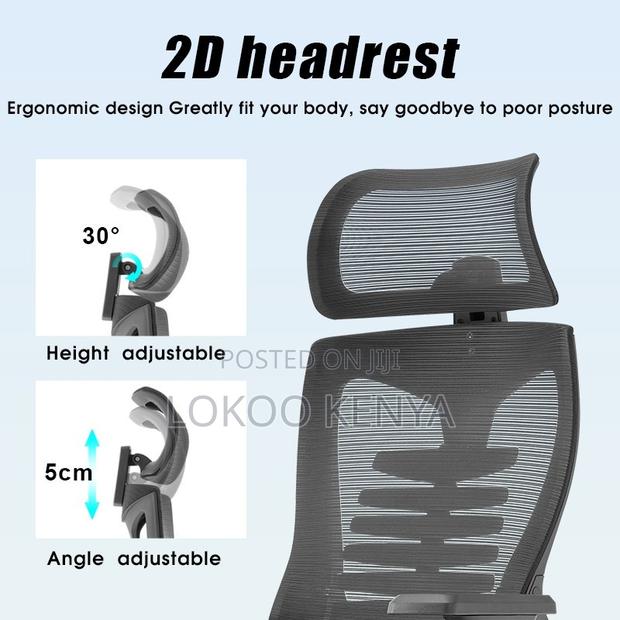 Office Chair ; Adjustable Headrest Mesh Fabric Chair - thumbnail 4