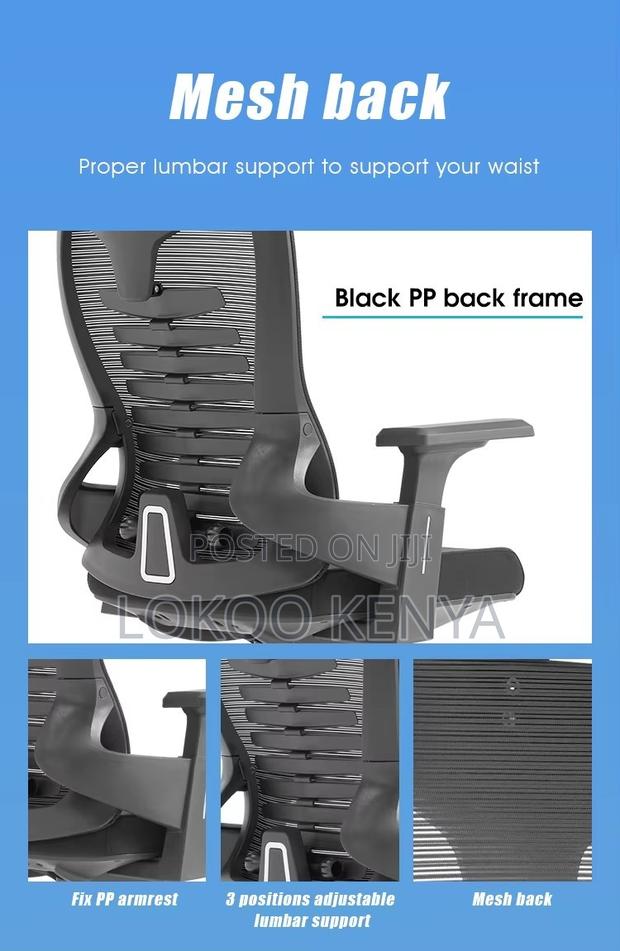 Office Chair ; Adjustable Headrest Mesh Fabric Chair - thumbnail 10