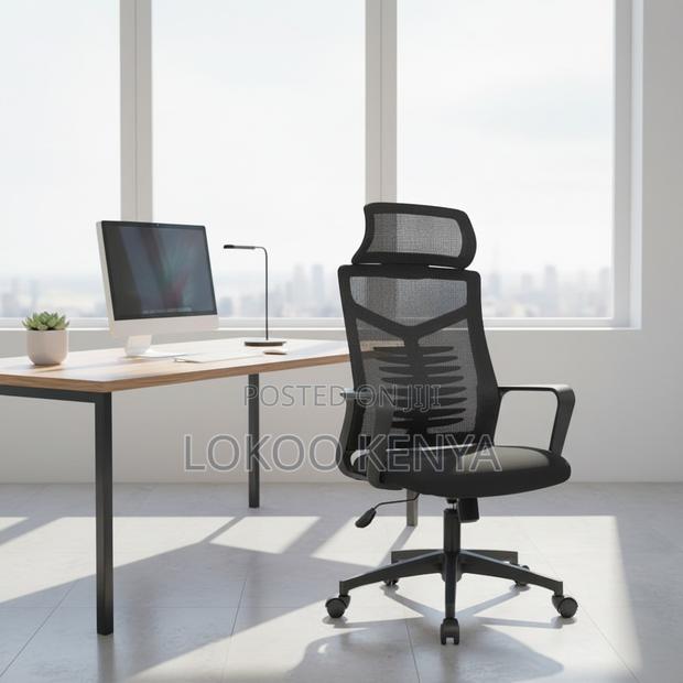 Office Chair ; Adjustable Headrest Mesh Fabric Chair - thumbnail 14